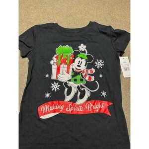 Disney Christmas Minnie Mouse Tshirt NWT Girl's 7-8
